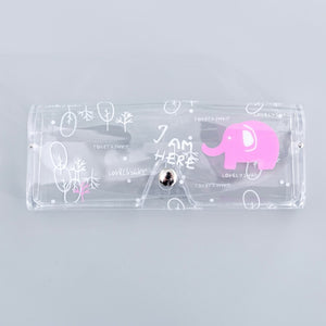 Cartoon Cute Travel Women Transparent PVC Eye Glasses Box Bag Case Protection Carry Box Eyewear Accessoires