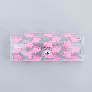 Cartoon Cute Travel Women Transparent PVC Eye Glasses Box Bag Case Protection Carry Box Eyewear Accessoires