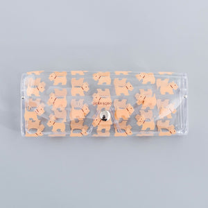 Cartoon Cute Travel Women Transparent PVC Eye Glasses Box Bag Case Protection Carry Box Eyewear Accessoires