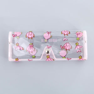 Cartoon Cute Travel Women Transparent PVC Eye Glasses Box Bag Case Protection Carry Box Eyewear Accessoires