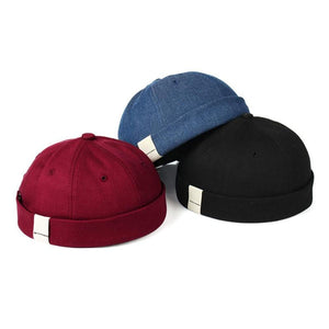 New Arrival Men Women Skullcap Hat Cap Casual Docker Sailor Mechanic Brimless Unisex Cotton Sun Cap Korean Style Hip Hop Hat