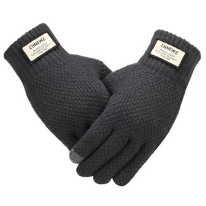 Winter Men Knitted Gloves Touch Screen High Quality Male Mitten Thicken Warm Wool Cashmere Solid Men Business Gloves Autumn