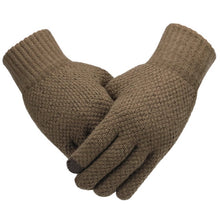 Load image into Gallery viewer, Winter Men Knitted Gloves Touch Screen High Quality Male Mitten Thicken Warm Wool Cashmere Solid Men Business Gloves Autumn