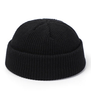 Winter Knit Mens Hat Skullcap Men Beanie Hat Winter Short Brimless Baggy Melon Cap Docker Fisherman Knitted Hat Women