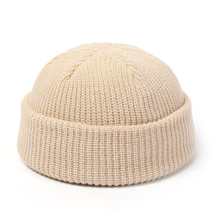 Winter Knit Mens Hat Skullcap Men Beanie Hat Winter Short Brimless Baggy Melon Cap Docker Fisherman Knitted Hat Women