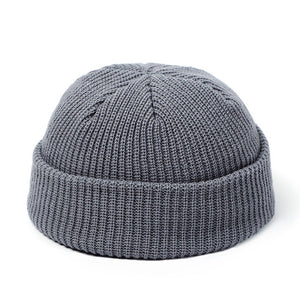 Winter Knit Mens Hat Skullcap Men Beanie Hat Winter Short Brimless Baggy Melon Cap Docker Fisherman Knitted Hat Women