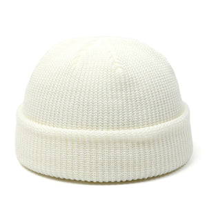 Winter Knit Mens Hat Skullcap Men Beanie Hat Winter Short Brimless Baggy Melon Cap Docker Fisherman Knitted Hat Women