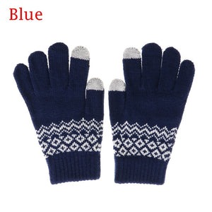 1Pair Men Thicken Knitted Gloves For Phone Screen Male Winter Autumn Warm Wool Cashmere Solid Gloves Men Mitten Business Gloves