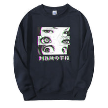 Load image into Gallery viewer, Japan Anime Prison School Eyes Sad Men Sweatshirt Hoodies 2019 Spring Winter Hot Sale Casual Loose Fit Hip Hop Fashoin Pullover