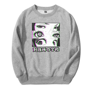 Japan Anime Prison School Eyes Sad Men Sweatshirt Hoodies 2019 Spring Winter Hot Sale Casual Loose Fit Hip Hop Fashoin Pullover