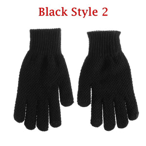 1Pair Men Thicken Knitted Gloves For Phone Screen Male Winter Autumn Warm Wool Cashmere Solid Gloves Men Mitten Business Gloves