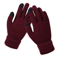 Load image into Gallery viewer, Winter Touch Screen Gloves Women Men Warm Stretch Knit Mittens Imitation Wool Full Finger Guantes Female Crochet Luvas Thicken