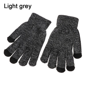 1Pair Men Thicken Knitted Gloves For Phone Screen Male Winter Autumn Warm Wool Cashmere Solid Gloves Men Mitten Business Gloves