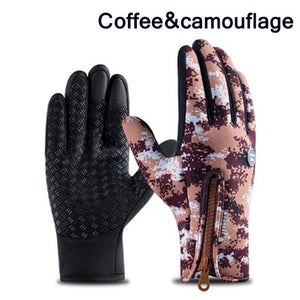 Winter Warm Ski Mens Gloves Women Cycling Touch Screen Waterproof Splash-proof Windproof Fashion Black Gloves Ladies Non-Slip