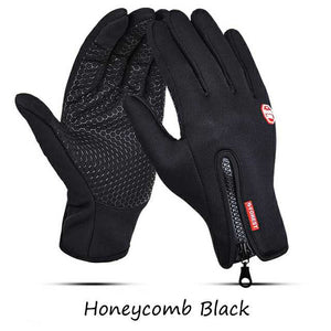 Winter Warm Ski Mens Gloves Women Cycling Touch Screen Waterproof Splash-proof Windproof Fashion Black Gloves Ladies Non-Slip