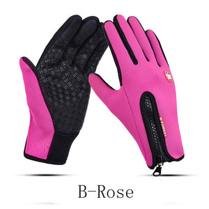 Winter Warm Touch Screen Man Gloves Ski Lady Waterproof Rain-proof Fashion Outdoor Windproof Riding Zipper Sports Gloves Women