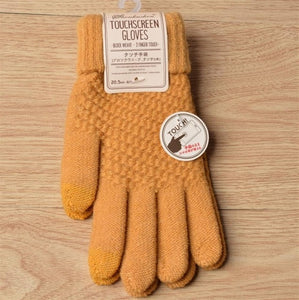 Winter Touch Screen Gloves For Women Men Warm Stretch Knit Mittens Imitation Wool Full Finger Guantes Female Crochet Thicken