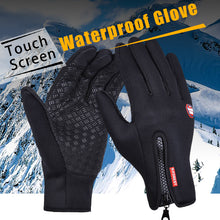 Load image into Gallery viewer, Outdoor Sports Windstopper Waterproof Gloves Black Riding Glove Motorcycle Gloves Touch Screen Black Full Finger Men