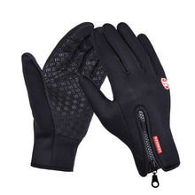 Load image into Gallery viewer, Outdoor Sports Windstopper Waterproof Gloves Black Riding Glove Motorcycle Gloves Touch Screen Black Full Finger Men