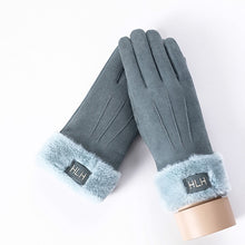 Load image into Gallery viewer, New Winter Female Lace Warm Cashmere Three Ribs Cute Bear Mittens Double thick Plush Wrist Women Touch Screen Driving Gloves 81C