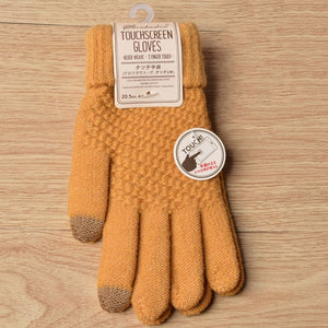 Winter Touch Screen Gloves Women Men Warm Stretch Knit Mittens Imitation Wool Full Finger Guantes Female Crochet Luvas Thicken