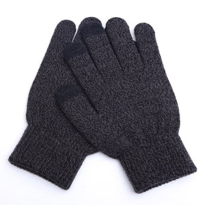 Winter Touch Screen Gloves Women Men Warm Stretch Knit Mittens Imitation Wool Full Finger Guantes Female Crochet Luvas Thicken