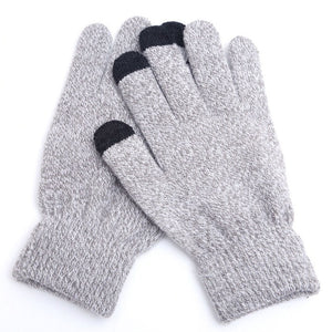 Winter Touch Screen Gloves Women Men Warm Stretch Knit Mittens Imitation Wool Full Finger Guantes Female Crochet Luvas Thicken