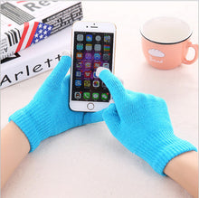 Load image into Gallery viewer, Winter Touch Screen Gloves Women Men Warm Stretch Knit Mittens Imitation Wool Full Finger Guantes Female Crochet Luvas Thicken