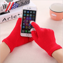 Load image into Gallery viewer, Winter Touch Screen Gloves Women Men Warm Stretch Knit Mittens Imitation Wool Full Finger Guantes Female Crochet Luvas Thicken