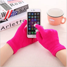 Load image into Gallery viewer, Winter Touch Screen Gloves Women Men Warm Stretch Knit Mittens Imitation Wool Full Finger Guantes Female Crochet Luvas Thicken