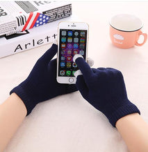 Load image into Gallery viewer, Winter Touch Screen Gloves Women Men Warm Stretch Knit Mittens Imitation Wool Full Finger Guantes Female Crochet Luvas Thicken