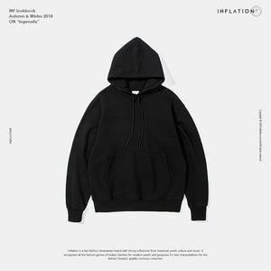 INFLATION 2019 Autumn Mens Thick Fleece Hoodies Hip Hop Pure Hoodies Thick Velvet Fabrics Winter Hoodies For Men Women 167W17