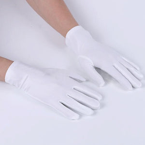 fashion 1 Pair Spring Summer Spandex Gloves Men Black White Etiquette Thin Stretch Gloves Dance Tight White Jewelry Gloves